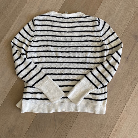 White + Warren Stripe Sweater Medium -ff10 - Picture 5 of 5